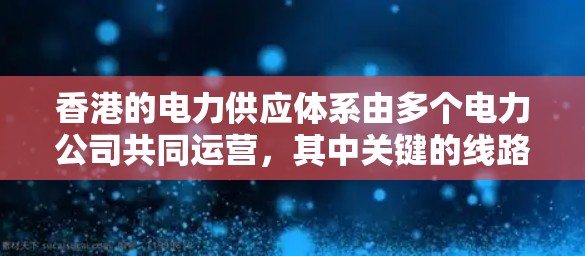 香港的电力供应体系由多个电力公司共同运营，其中关键的线路节点包括分摊站和其他重要设备，这些节点在确保电力供应稳定性和可靠性方面起着关键作用。以下是对香港线路节点的详细分析