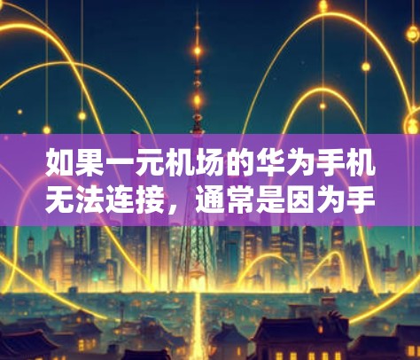 如果一元机场的华为手机无法连接,通常是因为手机处于停机状态,或者手机无法进入机场的网络。以下是一些可能的解决方法 如果一元机场的华为手机无法连接,通常是因为手机处于停机状态,或者手机无法进入机场的网络。以下是一些可能的解决方法