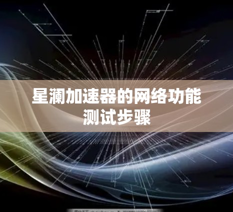 星澜加速器的网络功能测试步骤 星澜加速器的网络功能测试步骤