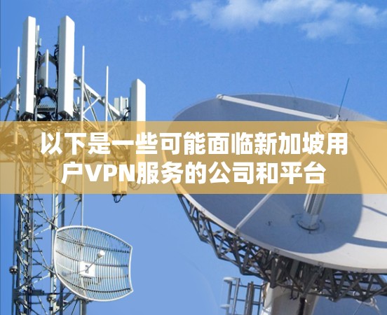 以下是一些可能面临新加坡用户VPN服务的公司和平台 以下是一些可能面临新加坡用户VPN服务的公司和平台