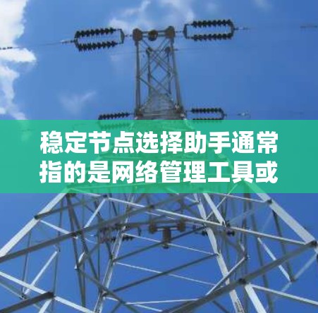 稳定节点选择助手通常指的是网络管理工具或服务,用于帮助用户选择和管理网络中的稳定节点。以下是一些可能的解决方案,供您参考 稳定节点选择助手通常指的是网络管理工具或服务,用于帮助用户选择和管理网络中的稳定节点。以下是一些可能的解决方案,供您参考
