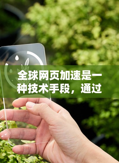 全球网页加速是一种技术手段，通过优化网页加载速度来提升用户体验。以下是关于全球网页加速的详细分析