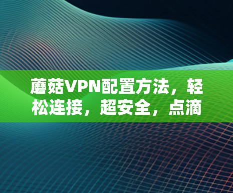 蘑菇VPN配置方法,轻松连接,超安全,点滴改变! 蘑菇VPN配置方法,轻松连接,超安全,点滴改变!