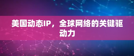 美国动态IP,全球网络的关键驱动力 美国动态IP,全球网络的关键驱动力