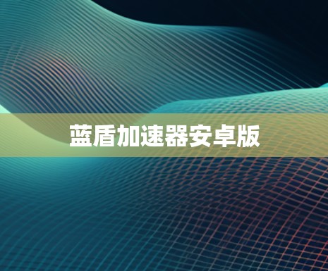 蓝盾加速器安卓版 蓝盾加速器安卓版
